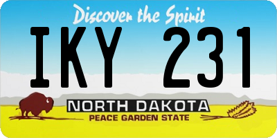 ND license plate IKY231