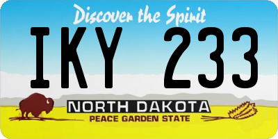 ND license plate IKY233