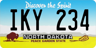 ND license plate IKY234