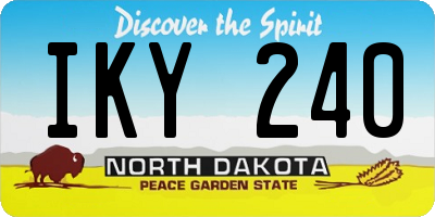 ND license plate IKY240