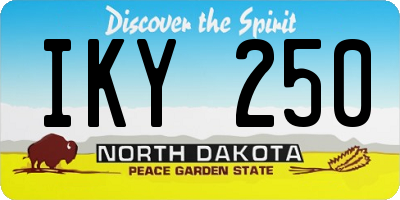 ND license plate IKY250