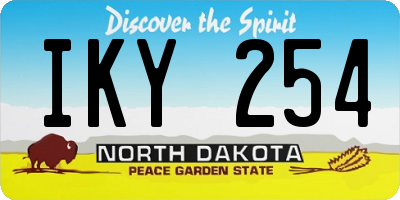 ND license plate IKY254