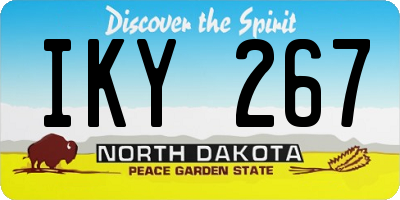 ND license plate IKY267