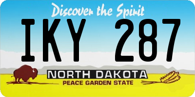 ND license plate IKY287