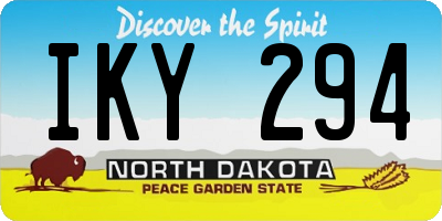 ND license plate IKY294