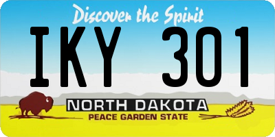 ND license plate IKY301