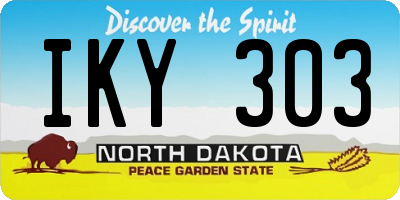 ND license plate IKY303