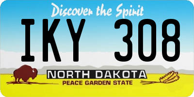 ND license plate IKY308