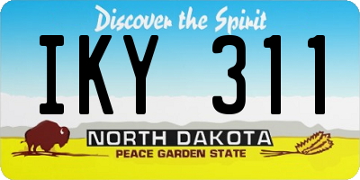 ND license plate IKY311