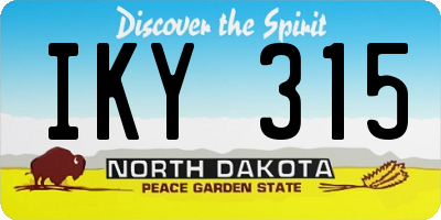 ND license plate IKY315