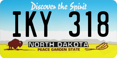ND license plate IKY318