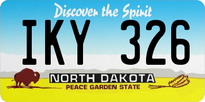 ND license plate IKY326