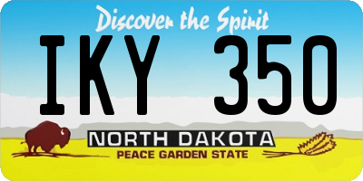 ND license plate IKY350