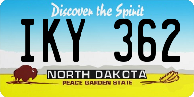 ND license plate IKY362