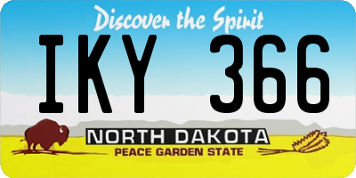 ND license plate IKY366