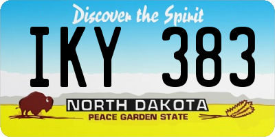 ND license plate IKY383