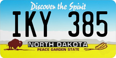 ND license plate IKY385