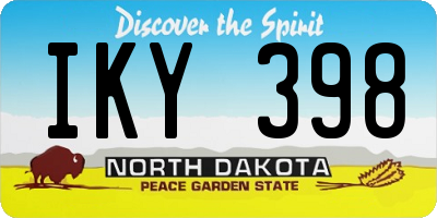 ND license plate IKY398