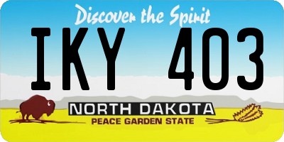 ND license plate IKY403