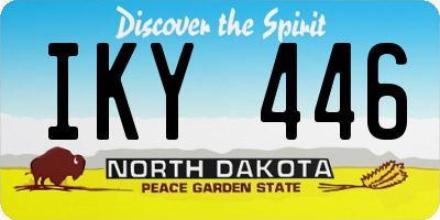 ND license plate IKY446
