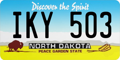 ND license plate IKY503
