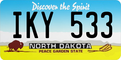 ND license plate IKY533