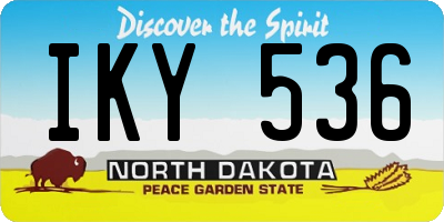 ND license plate IKY536