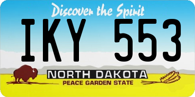 ND license plate IKY553
