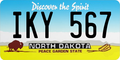 ND license plate IKY567