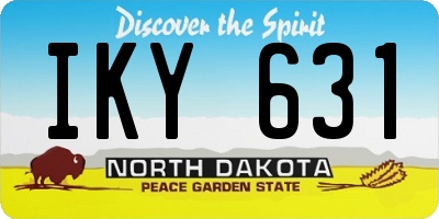 ND license plate IKY631