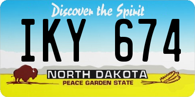 ND license plate IKY674