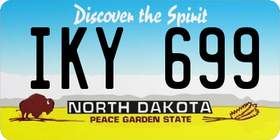 ND license plate IKY699