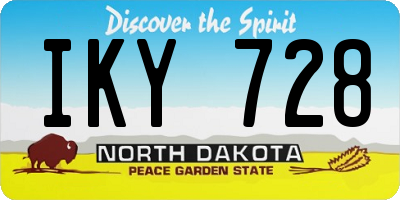 ND license plate IKY728