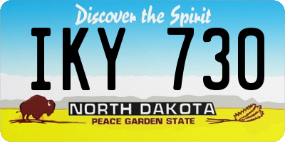 ND license plate IKY730