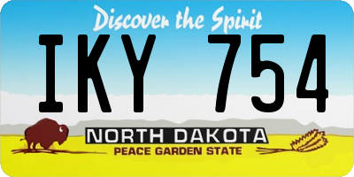 ND license plate IKY754