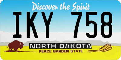 ND license plate IKY758
