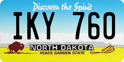 ND license plate IKY760