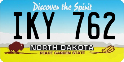 ND license plate IKY762