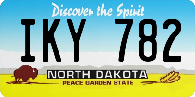 ND license plate IKY782
