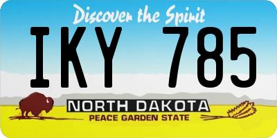 ND license plate IKY785