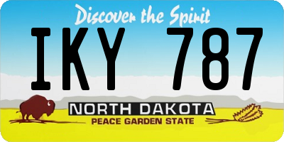 ND license plate IKY787