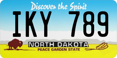 ND license plate IKY789