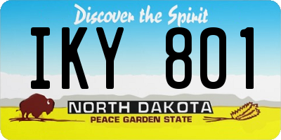 ND license plate IKY801