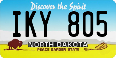 ND license plate IKY805