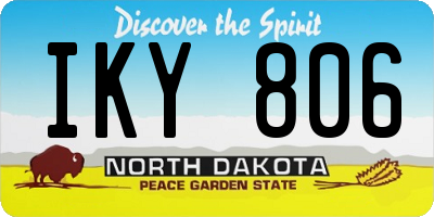 ND license plate IKY806