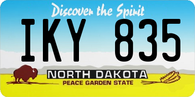 ND license plate IKY835