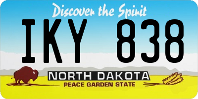 ND license plate IKY838