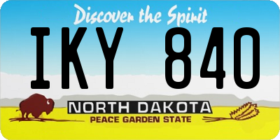 ND license plate IKY840