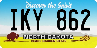 ND license plate IKY862