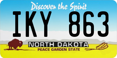 ND license plate IKY863